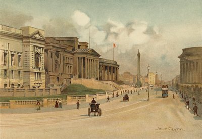 Liverpool: William Brown Street, műszaki iskola, múzeum és ingyenes könyvtár (színes litho) alkotó: John Glynn