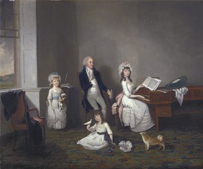 John Richard Comyns, Hylands Essex, lányaival, 1775 alkotó: John Greenwood