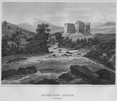 Remete kastély. Liddesdale, 1814 alkotó: John Greig