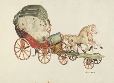 Calash és lovak c. 1940. alkotó: John Hall