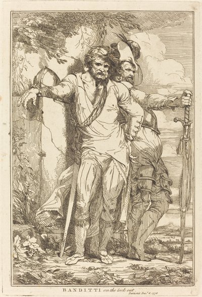 Banditti a figyelőn alkotó: John Hamilton Mortimer