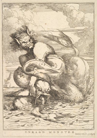 Enragd szörny Sir Joshua Reynoldsnak dedikált tizenöt rézkarcból, 1778. december 8. alkotó: John Hamilton Mortimer