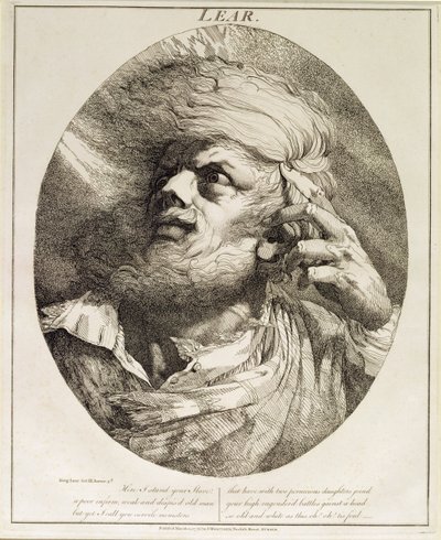 Lear, Lear királyból, III. felvonás, 1776. 3. jelenet alkotó: John Hamilton Mortimer