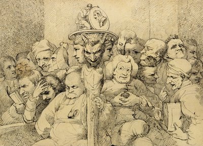 Irodalmi szereplők összegyűltek a Shakespeare-medál körül alkotó: John Hamilton Mortimer