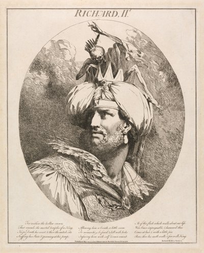 II. Richárd, a II. Richárd III. felvonásának 2. jelenetéből alkotó: John Hamilton Mortimer