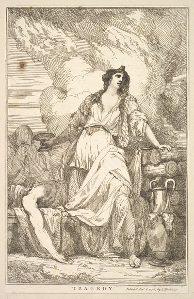 Tragédia Sir Joshua Reynoldsnak dedikált tizenöt rézkarcból, 1778. december 8. alkotó: John Hamilton Mortimer