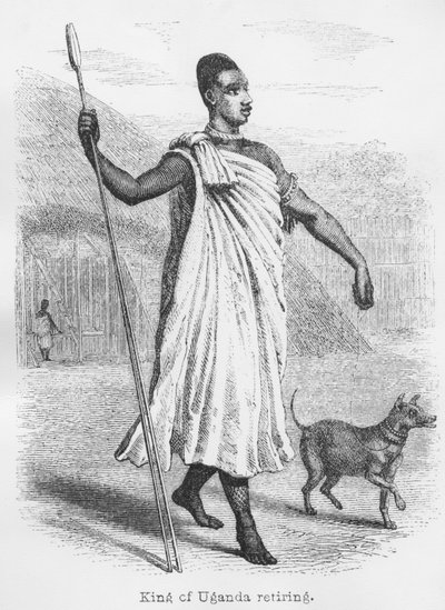 Az ugandai király visszavonul a „Nílus forrásának felfedezésének folyóiratából”, 1864 alkotó: John Hanning Speke