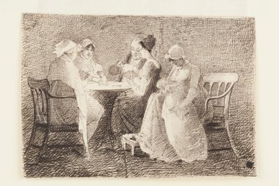 Kártyajáték (toll és tinta papíron) alkotó: John Harden