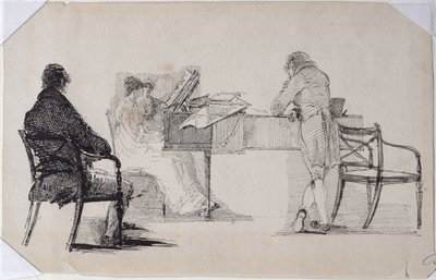 Zenés est (papíron toll és tinta) alkotó: John Harden