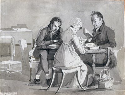 Esti felolvasás, 1812. február 17. (toll- és tintamosás papíron) alkotó: John Harden