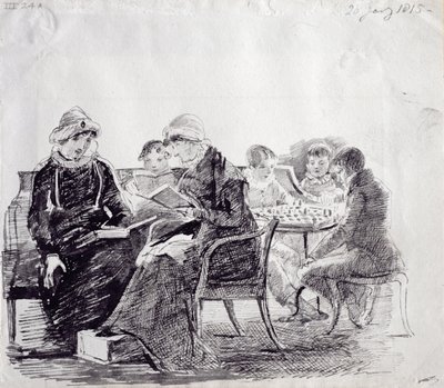 Koncentráció, 1815 (toll és tinta papíron) alkotó: John Harden