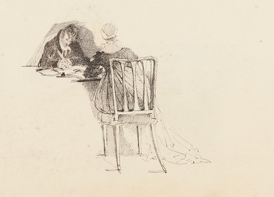 Férfi és nő ül egy asztalnál, 1805 alkotó: John Harden