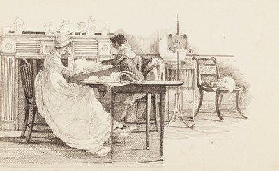 Olvasás a kandalló mellett, 1805 alkotó: John Harden
