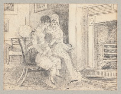 Hárman a tűz mellett, 1812-ben 3 éves John W-vel alkotó: John Harden