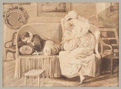 Három egy kanapén, 1805 (wc papíron) alkotó: John Harden