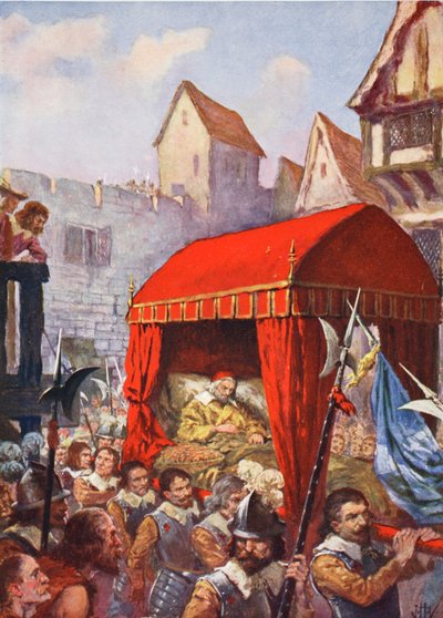 Richelieu bíboros Lyonba érkezése, illusztráció a „Hutchinson