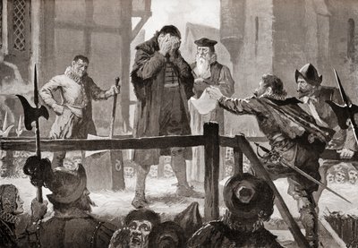 Griffenfeldt kegyelemdöfése az akasztófán, John Harris Valda festménye után, Hutchinson