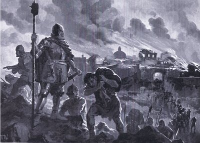 Fekete Iván felgyújtja Zhabliak 1484-et, a Hutchinson által kiadott, Hutchinson által kiadott Nemzetek története (4. kötet) c. 1920 (litó) alkotó: John Harris Valda