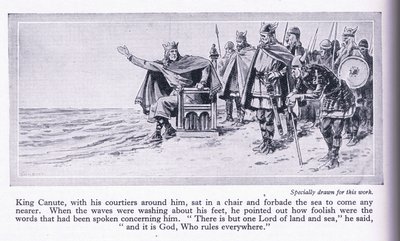 Canute király megtiltja, hogy a tenger bejöjjön, 1950 körül alkotó: John Harris Valda