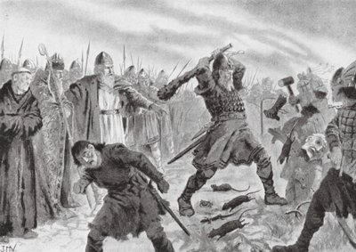 Szent Oláh király megtörte Mor isten képmását. alkotó: John Harris Valda