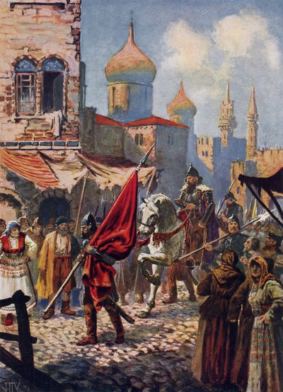 Rettegett Iván visszatérése Moszkvába Kazany meghódítása után alkotó: John Harris Valda
