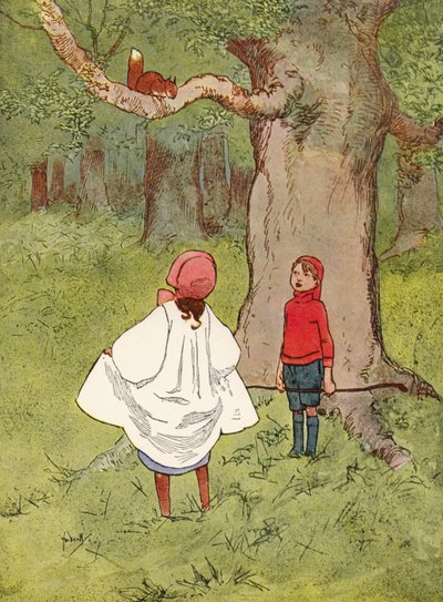 "Egy kedves kis mókus, göndör farokkal" (színes litho) alkotó: John Hassall