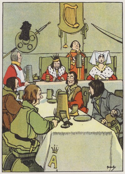 A királypuding elkészítése (színes litho) alkotó: John Hassall