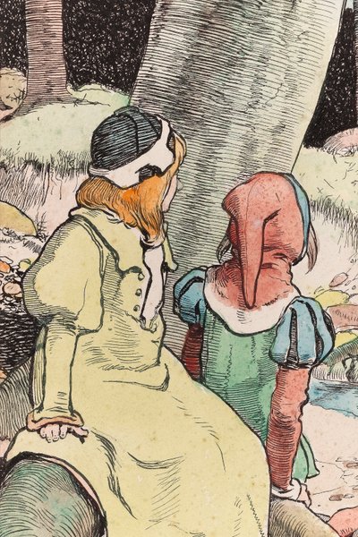 The Babes in the Wood, 1900 körül (akvarell, toll és tus papíron) (244428 részlet) alkotó: John Hassall