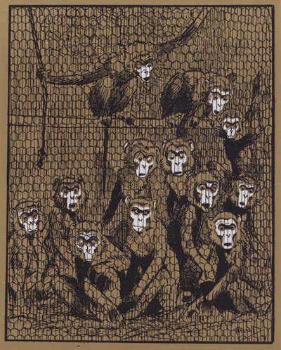 "A fogvatartottak egy emberként felemelkedtek, és igazán szörnyű dühbe csapták magukat" (színes litho) alkotó: John Hassall