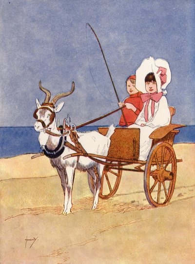 "Reggie bácsi bérelte nekünk a kecskesétát" (színes litho) alkotó: John Hassall