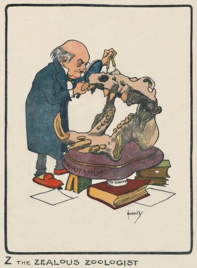 Z a buzgó zoológus / Hassall J. / rajz, 1903 alkotó: John Hassall