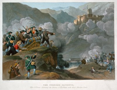"A tiroli hazafiak faágyúikkal megrohamozzák Kuffstein erődjét, 1816 alkotó: John Heaviside Clark