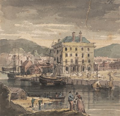 Weymouth: figurákkal, szállítással és a Vámház (?) képével alkotó: John Henderson