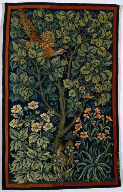 Kakasfácán, készítette a Morris & Co. 1916 alkotó: John Henry Dearle