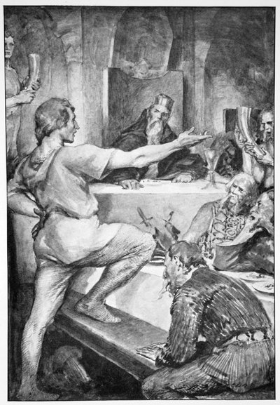 „Beowulf gőgösen válaszol Hunferthnek”, 1910. alkotó: John Henry Frederick Bacon
