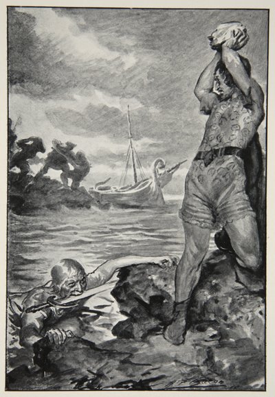 Thorbion felemelte a hatalmas követ, M.I. „A brit faj hőseinek mítoszai és legendái” című művéből. Ebbutt, 1910 alkotó: John Henry Frederick Bacon