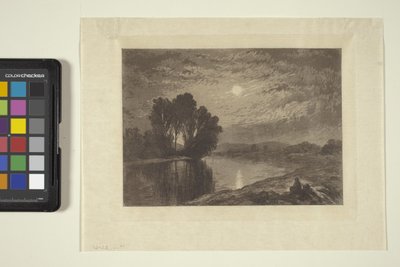Holdfény az Androscogginon (tinta, toll, ceruza) alkotó: John Henry Hill