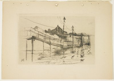 The Old Toll House Bridgeportban (kis tányér), 1888-1889 alkotó: John Henry Twachtman