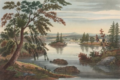 Nézet Near Fort Miller No. 10, később a Hudson River Portfolio 9. számára változott, 1822. alkotó: John Hill