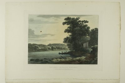 Kilátás a Schuylkill-vízesés felett, az amerikai tájak festői kilátásai első számának harmadik lemeze alkotó: John Hill