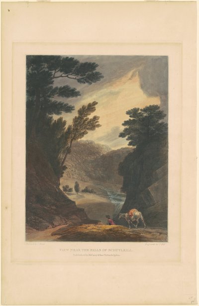 Kilátás a Schuylkill-vízesés közelében alkotó: John Hill, after Joshua Shaw