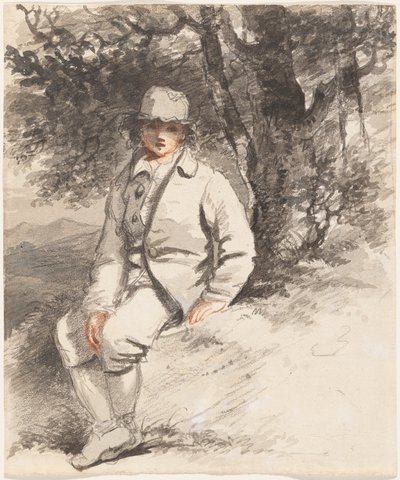 Egy fa alatt ülő fiatal fiú alkotó: John Hoppner