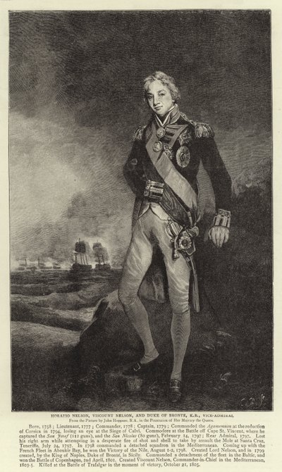 Horatio Nelson, Nelson vikomt és Bronte hercege, KB, admirális-helyettes alkotó: John Hoppner
