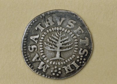 Fenyőfa shilling, 1667-1682 (ezüst) alkotó: John Hull