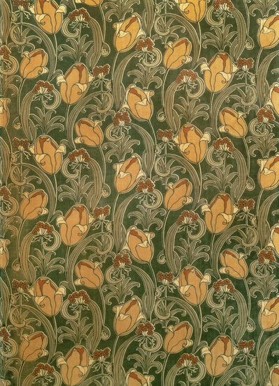 Tulipánok, design a The Silver Studio számára, 1898 körül (nyomtatott bársony) alkotó: John Illingworth (attr. to) Kay