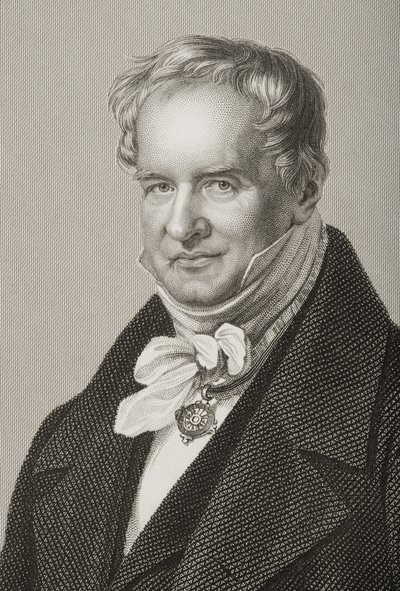 Friedrich Heinrich Alexander Humboldt (1769-1859), von Humboldt báró, metszett D.J. Pound egy fényképről, a The Drawing-Room of Eminent Personages, 2. kötetből, megjelent Londonban, 1860 (engra alkotó: John Jabez Edwin Paisley Mayall