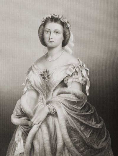 H.R.H. Victoria Adelaide Maria Louisa hercegnő (1840-1901) angol királyi hercegnő, metszett D.J. Pound egy fényképről, a „The Drawing-Room of Eminent Personages, Volume 2”, Lo-ban megjelent alkotó: John Jabez Edwin Paisley Mayall