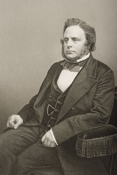 John Bright (1811-89) metszett D.J. Font egy fényképről, a „The Drawing-Room of Eminent Personages, Volume 2”, Londonban, 1860 (metszet) alkotó: John Jabez Edwin Paisley Mayall