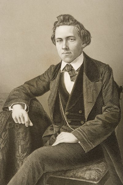 Paul Charles Morphy (1837-84) metszetét D.J. Pound egy fényképről, a „The Drawing-Room of Eminent Personages, Volume 2”, Londonban, 1860. alkotó: John Jabez Edwin Paisley Mayall