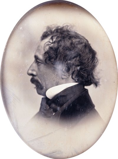 Charles Dickensként azonosított úriember profilportréja, 1853-1855 alkotó: John Jabez Edwin Paisley Mayall